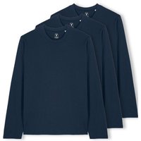 YTWOO 3er Pack Unisex Basic Langarmshirts aus Bio-Baumwolle | Longsleeve | verschiedene Farbkombi | Mehrfachpack