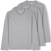 YTWOO 3er Pack Unisex Basic Langarmshirts aus Bio-Baumwolle | Longsleeve | verschiedene Farbkombi | Mehrfachpack