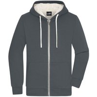 James & Nicholson Herren Sweatjacke mit Sherpa-Futter kuschelig warmer Winterpullover Bio Baumwolle und RPet