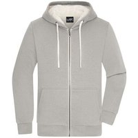 James & Nicholson Herren Sweatjacke mit Sherpa-Futter kuschelig warmer Winterpullover Bio Baumwolle und RPet
