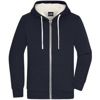 James & Nicholson Herren Sweatjacke mit Sherpa-Futter kuschelig warmer Winterpullover Bio Baumwolle und RPet