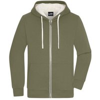 James & Nicholson Herren Sweatjacke mit Sherpa-Futter kuschelig warmer Winterpullover Bio Baumwolle und RPet