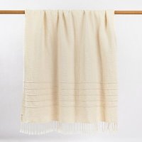 By Native Wolldecke Baray aus 100% Bio-Baumwolle, natur, handgewebt