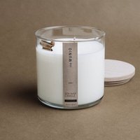 Munio Candela the MUNIO – große Bio-Sojawachskerze im Glas mit Holzdochten & Duft