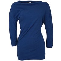 Lena Schokolade Oberteil asymmetrisch tiefblau Bio Jersey