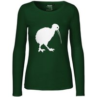 HANDGEDRUCKT "Kiwi" Frauen Longsleeve Neutral