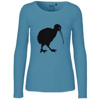 HANDGEDRUCKT "Kiwi" Frauen Longsleeve Neutral
