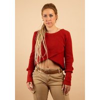 Die rote Zora Strick Kurzsweater