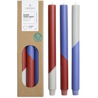 Originalhome Diagonale Stabkerzen für bewusste Geschenke , S/3 - paraffinfrei & vegan