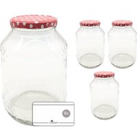 mikken Große Einmachgläser 2650 ml Vorratsgläser mit Deckel (TO100)