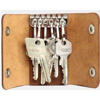 GOOD WILHELM Hochwertiges Schlüsseletui aus pflanzlich gegerbtem Leder – Made in Germany, für 4 oder 6 Schlüssel, mit AirTag-Fach