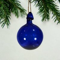 Moogoo Creative Africa Mundgeblasene Weihnachtskugel | Dark Blue | handgemacht in Palästina | Fair Trade for Peace