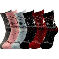 Bruno Barella Winter Thermo Socken aus Alpakawolle mit Elch-Motiv im 6er-Pack