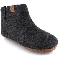 WoolFit Yeti Kids Hüttenschuhe aus 100% Wolle mit Ledersohle