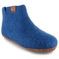 WoolFit Yeti Kids Hüttenschuhe aus 100% Wolle mit Ledersohle