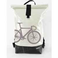 Leonca Rollrucksack aus LKW-Plane in 11 Farben/3 Größen mit Rennrad-Druck