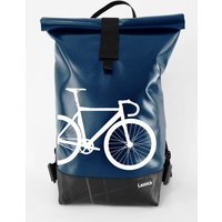 Leonca Rollrucksack aus LKW-Plane in 11 Farben/3 Größen mit Rennrad-Druck