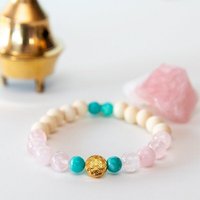 Divasya Yoga Armband Life's Flow - mit vergoldeter Schmuckperle Blume des Lebens