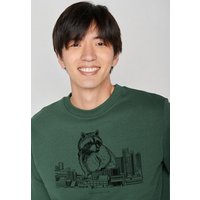 GREENBOMB Animal Raccoon City Wild - Bequemes Sweatshirt aus Bio-Baumwolle / hochwertiger Print / Fair & Vegan