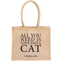 Treusinn Eco Shopper "All you need is love...and a cat" / 100% Jutegewebe / umweltfreundlich