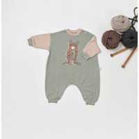 tetoi-vienna TENCEL Babyoverall "Alpenflausch Bär" kuscheliger Strampler