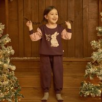 tetoi-vienna TENCEL kuscheliges Kinder Sweatshirt Hose Set "Alpenflausch Hase"