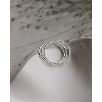 lille mus Ring 'Triple Glitzer' 925 Silber / vergoldet
