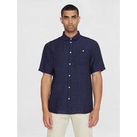 KnowledgeCotton Apparel Hemd - Regular Linen Short Sleeve Shirt - aus 100% Leinen