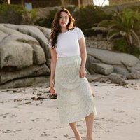 NORDLICHT Langer Rock mit Schlitz Junna mit Blumenmuster aus 100% Ecovero
