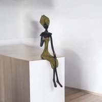 Moogoo Creative Africa Bronze-Skulptur "Lesende Frau" 25 cm