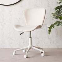 Nori silla de escritorio tapizada beige con ruedas Nori silla de escritorio tapizada beige con ruedas