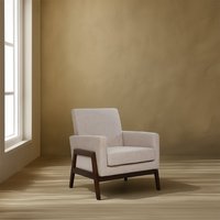 Arlene butaca beige de madera maciza de hevea con acabado nogal 50 % de descuento Arlene butaca beige de madera maciza de hevea con acabado nogal 50 % de descuento