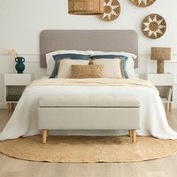 Ivis banco descalzador con almacenaje tapizado beige 30 % de descuento Ivis banco descalzador con almacenaje tapizado beige 30 % de descuento