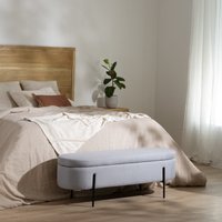 Brisbane banco descalzador con almacenaje tapizado gris 30 % de descuento Brisbane banco descalzador con almacenaje tapizado gris 30 % de descuento