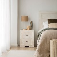 Oblak mesita de noche de madera maciza de araucaria blanco shabby 10 % de descuento Oblak mesita de noche de madera maciza de araucaria blanco shabby 10 % de descuento