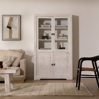 Oblak vitrina de madera maciza de araucaria blanco shabby 18 % de descuento Oblak vitrina de madera maciza de araucaria blanco shabby 18 % de descuento