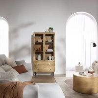 Boreal vitrina de madera maciza de mango y metal 18 % de descuento Boreal vitrina de madera maciza de mango y metal 18 % de descuento