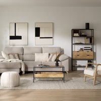 Boston mesa de centro de madera maciza de mango y metal 25 % de descuento Boston mesa de centro de madera maciza de mango y metal 25 % de descuento