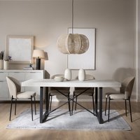 Cuzco mesa de comedor rectangular de madera maciza de araucaria blanco wild y metal gris antracita 20 % de descuento Cuzco mesa de comedor rectangular de madera maciza de araucaria blanco wild y metal gris antracita 20 % de descuento