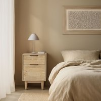 Dakar mesita de noche de madera maciza de mango 35 % de descuento Dakar mesita de noche de madera maciza de mango 35 % de descuento