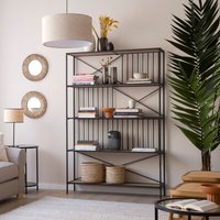 Zion estantería de madera y metal negro 40 % de descuento Zion estantería de madera y metal negro 40 % de descuento