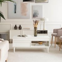 Margot mesa de centro elevable de madera lacada en blanco 25 % de descuento Margot mesa de centro elevable de madera lacada en blanco 25 % de descuento