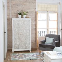 Indira vitrina de madera maciza tallada de mango 30 % de descuento Indira vitrina de madera maciza tallada de mango 30 % de descuento