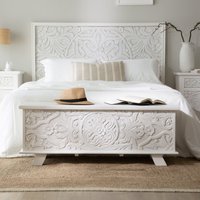 Indira baúl con almacenaje blanco de madera maciza tallada de mango 22 % de descuento Indira baúl con almacenaje blanco de madera maciza tallada de mango 22 % de descuento