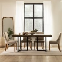 Irune mesa de comedor rectangular de madera maciza de araucaria y metal gris antracita 20 % de descuento Irune mesa de comedor rectangular de madera maciza de araucaria y metal gris antracita 20 % de descuento