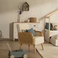 Corfu sillón tapizado y madera 10 % de descuento Corfu sillón tapizado y madera 10 % de descuento