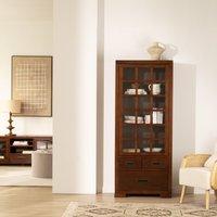 Kenia vitrina individual de madera maciza de mindi color teca 25 % de descuento Kenia vitrina individual de madera maciza de mindi color teca 25 % de descuento