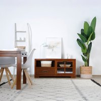 Kenia mueble tv pequeño de madera maciza de mindi color teca 20 % de descuento Kenia mueble tv pequeño de madera maciza de mindi color teca 20 % de descuento