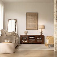 Kenia mueble tv de madera maciza de mindi color teca 22 % de descuento Kenia mueble tv de madera maciza de mindi color teca 22 % de descuento