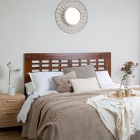 Kenia cabecero de madera maciza de mindi para cama de 150 y 160 color teca 22 % de descuento Kenia cabecero de madera maciza de mindi para cama de 150 y 160 color teca 22 % de descuento